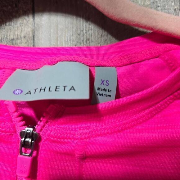 ATHLETA Hot Stretch Knit  PINK 1/4-Zip Athletic Base Layer Top - Picture 5 of 6